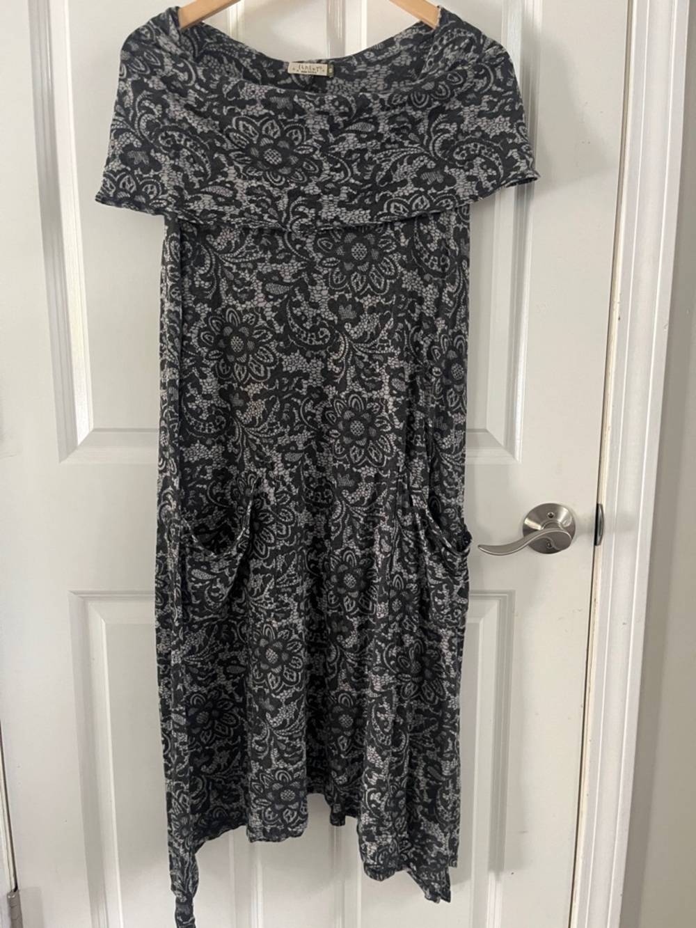 Chalet Floral Cowl Neck Short Sleeve, sleeveless shift, Asymmetrical Dress,